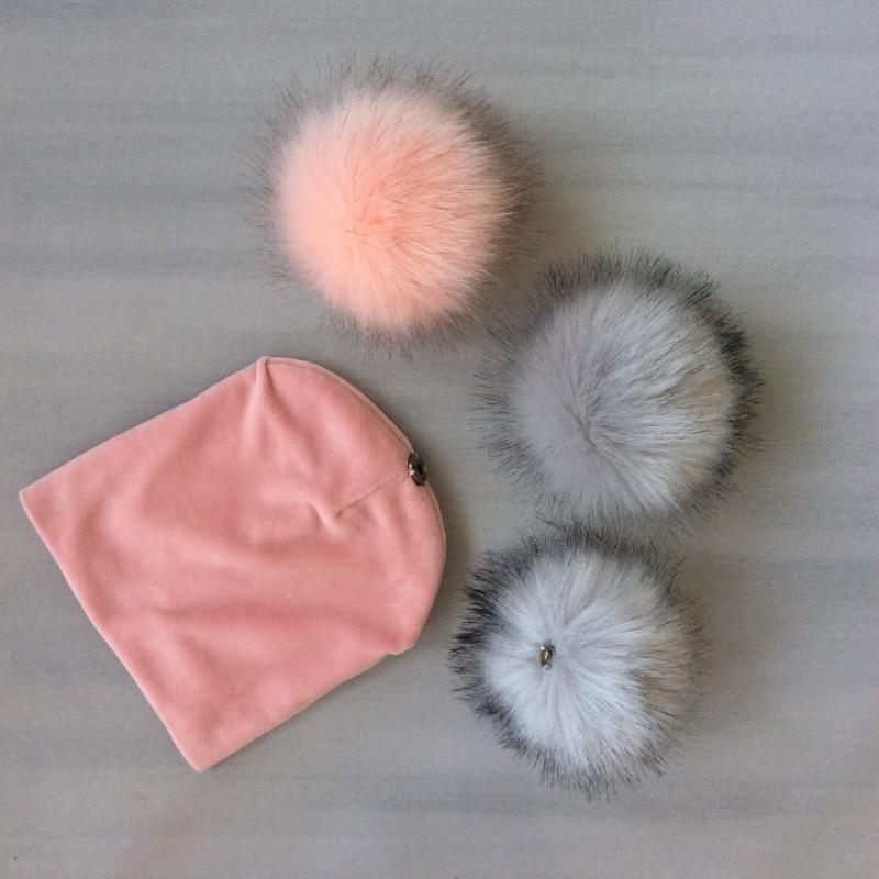 Casquette unie avec pompon pour enfants filles, bonnet bébé avec pompon, accessoires pour enfants