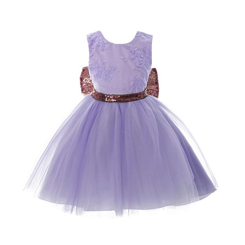 Robe de princesse rose sans dos de luxe dorée avec nœud, robe de bébé pour fête d'anniversaire, robe de nouveau-né pour filles, de 1 à 5 ans