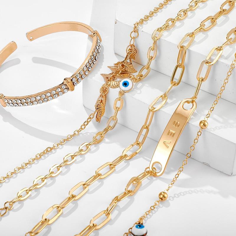 Bracelets Glandes Bohémiens Dorés Pour Femmes Coquillage d'Été Pierre de Cristal Transparente Bijoux de Luxe
