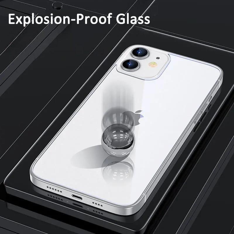3-en-1 Lot de 2 films de protection d'écran en verre trempé pour iPhone 12 11 Pro Max Mini, Protection Avant + Arrière + Objectif pour iPhone 13 Pro Max - Film en verre trempé de qualité supérieure - Clarté HD - Anti-traces de doigts/rayures pour iPhone