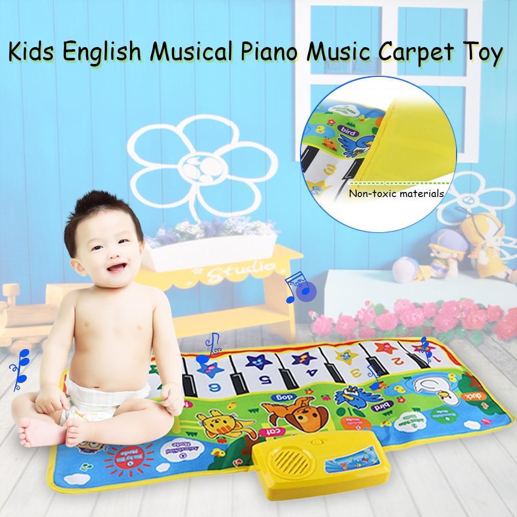 Tapis Musical Piano Électronique Bébé Anglais Tapis de Jeu pour Enfants Tapis Éducatif Jouets Électroniques pour Bébés et Enfants