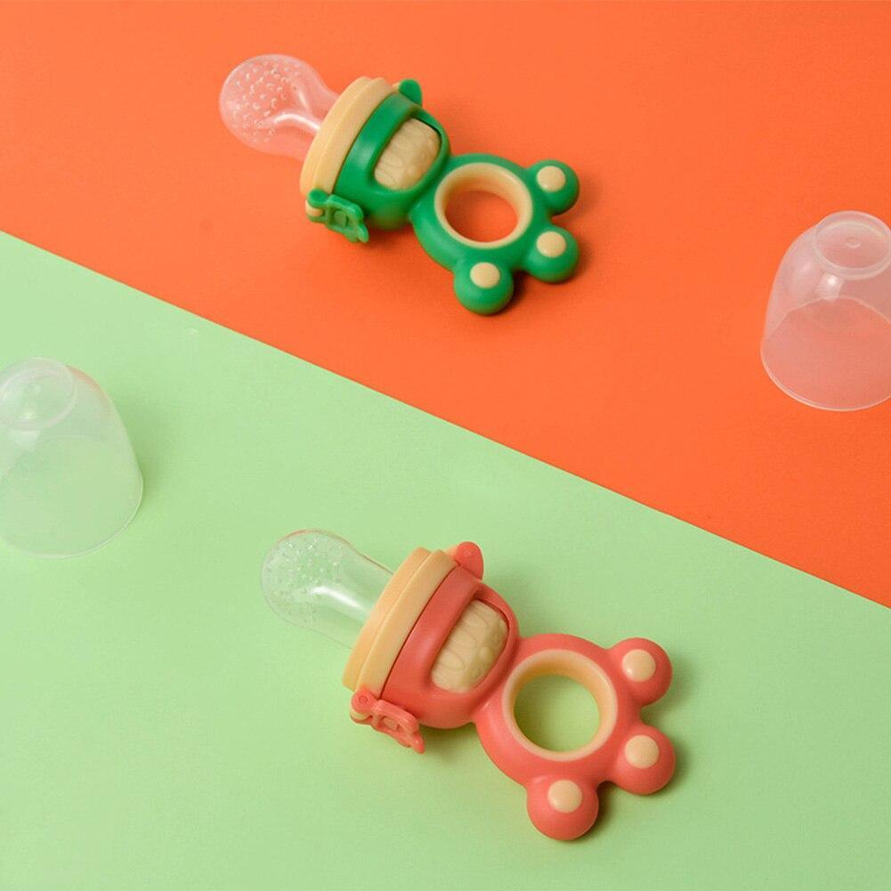 Tétine d'alimentation pour bébé avec joint rotatif moderne, antidérapante, sans BPA, sac à mordre pour aliments frais, jouet de dentition en silicone souple pour bébés et enfants