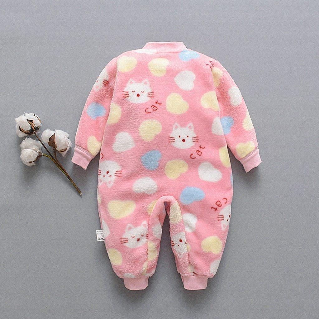 Barboteuse Bébé Nouveau-né Combinaison Enfant Dessin Animé Animal Polaire Chaud Barboteuse pour bébé Garçon Filles Matière Peluche