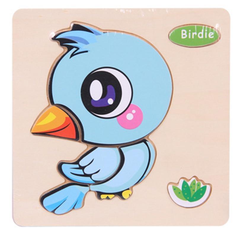 Jouets pour bébés Casse-tête en bois 3D Dessin animé Animal Intelligence Enfants Éducatif Cerveau Teaser Enfants Formes de Tangram Apprentissage
