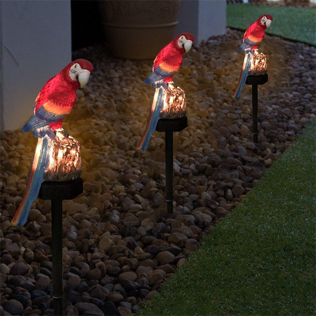 Lampe décorative LED étanche en forme de perroquet pour jardin, éclairage solaire extérieur en résine pour allée, porte, pelouse