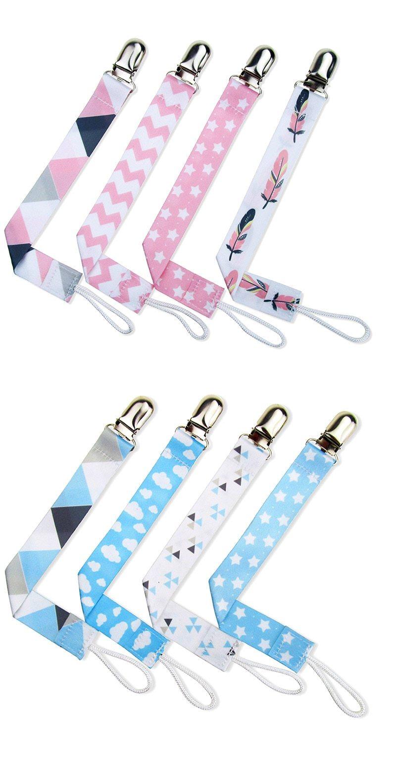 Lot de 4 attaches-sucettes pour bébés, anneaux de dentition, attache-tétine pour bébés et jeunes enfants