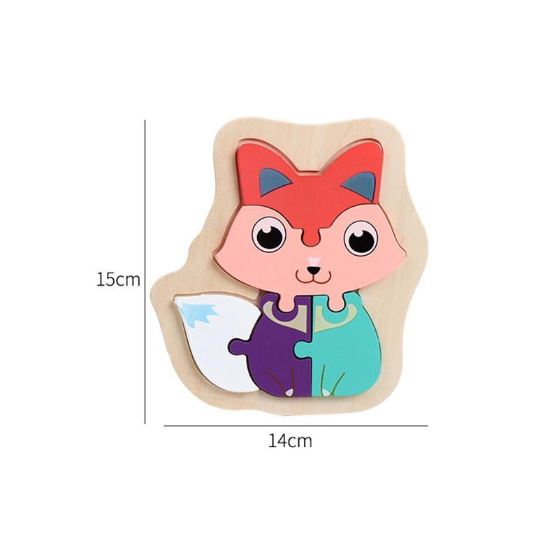Puzzle en bois coloré Stevvex en forme d'animaux pour jeunes enfants, un jouet éducatif créatif pour les garçons et les filles de 2 à 4 ans