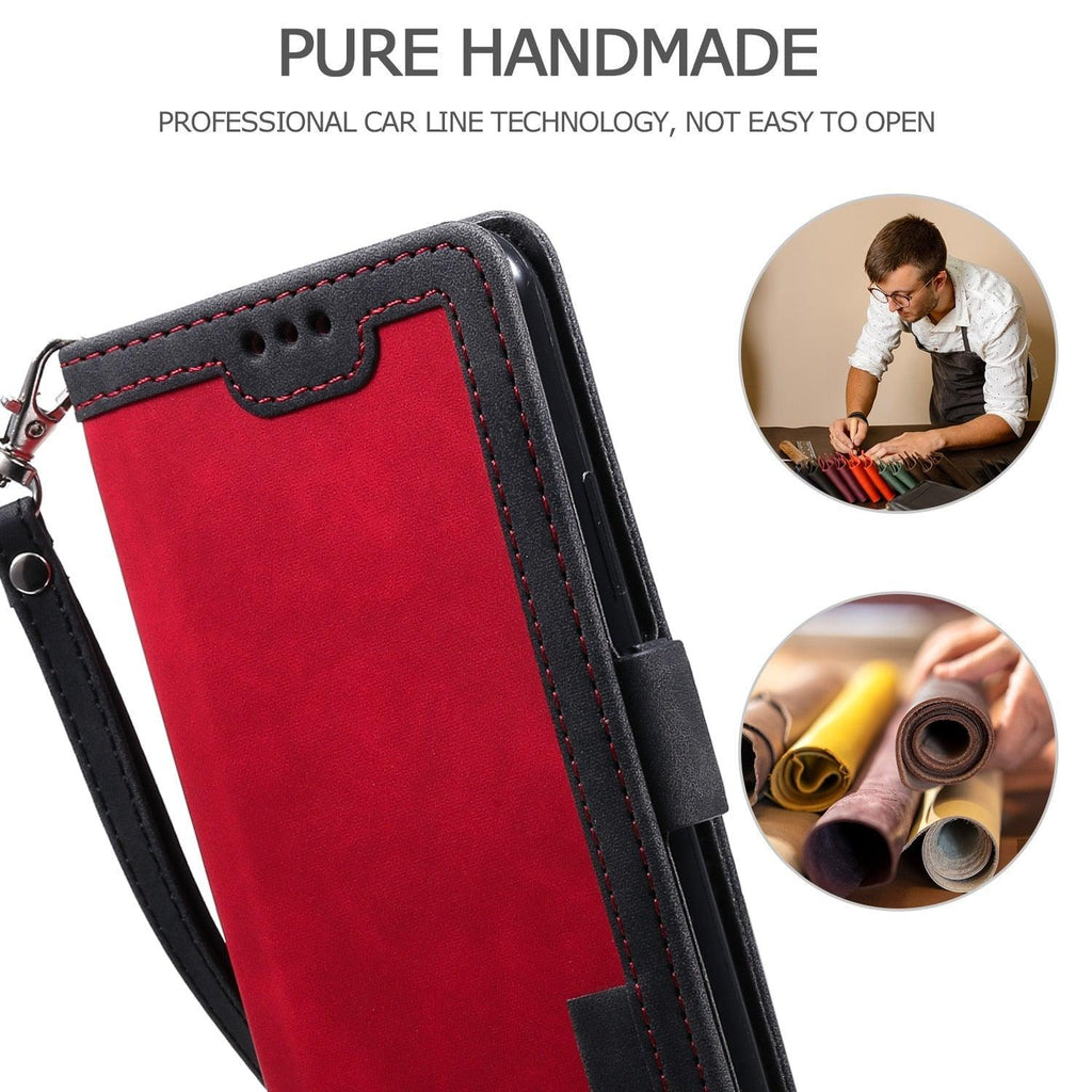 Étui portefeuille de luxe en cuir magnétique à rabat pour iPhone 14 13 12 Mini 11 Pro SE, avec porte-cartes, béquille, fentes pour cartes et argent, protection intégrale à 360°