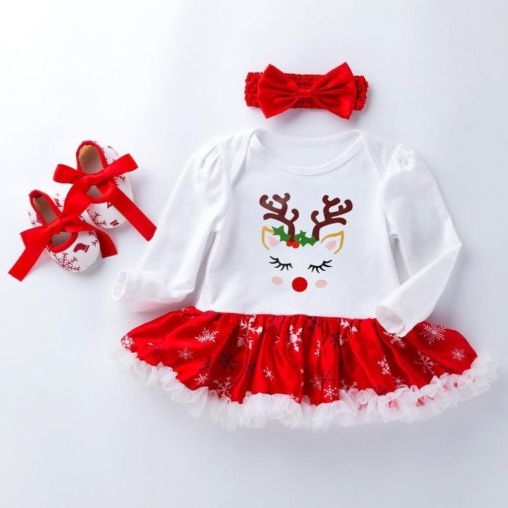 Adorables Déguisements de Noël Cerf pour Enfants Ensemble Vêtements Bébé Fille Manches Longues Design Unique Parfait pour les Enfants