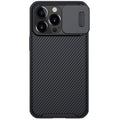 Coque arrière rigide absorbant les chocs pour iPhone 13 Pro Max - Étui appareil photo coulissant noir élégant pour iPhone 13 Mini 13 Pro Max