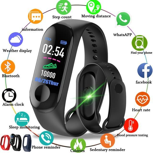 Montres de sport étanches connectées pour systèmes iOS et Android - Smartwatch avec moniteur de fréquence cardiaque et de tension artérielle, plusieurs fonctions pour hommes, femmes et enfants