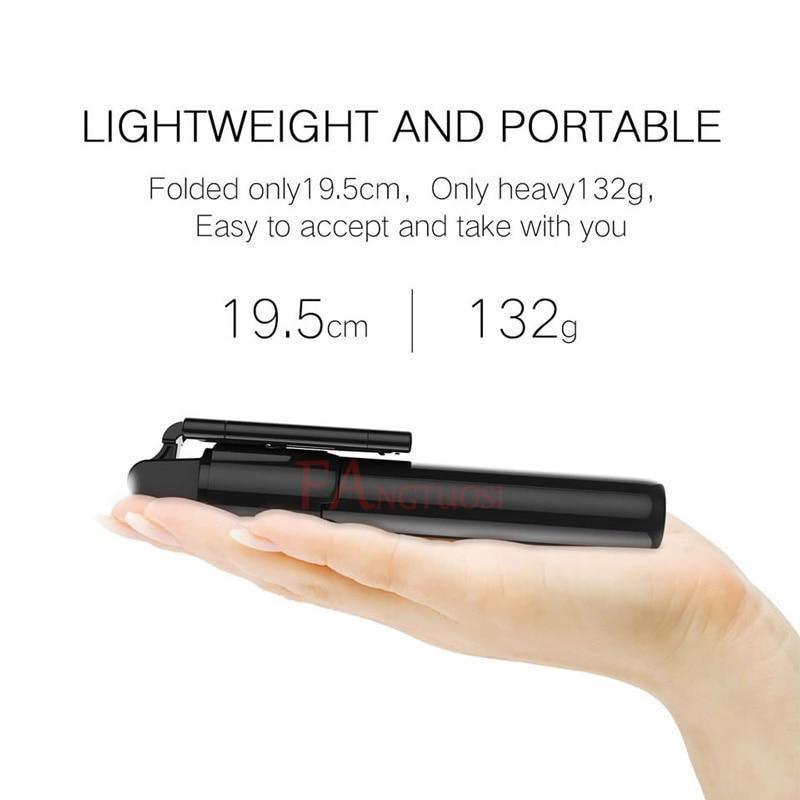 Perche à Selfie Bluetooth Sans Fil 3-en-1 Monopode Extensible Trépied Pliable avec Télécommande de Déclenchement