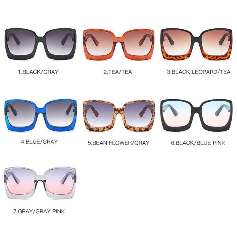 Mode Surdimensionnée Femme Carrée Grande Monture Gradient Femme et Dame Lunettes de Soleil Marque Designer avec Protection UV400 gafas de sol mujer