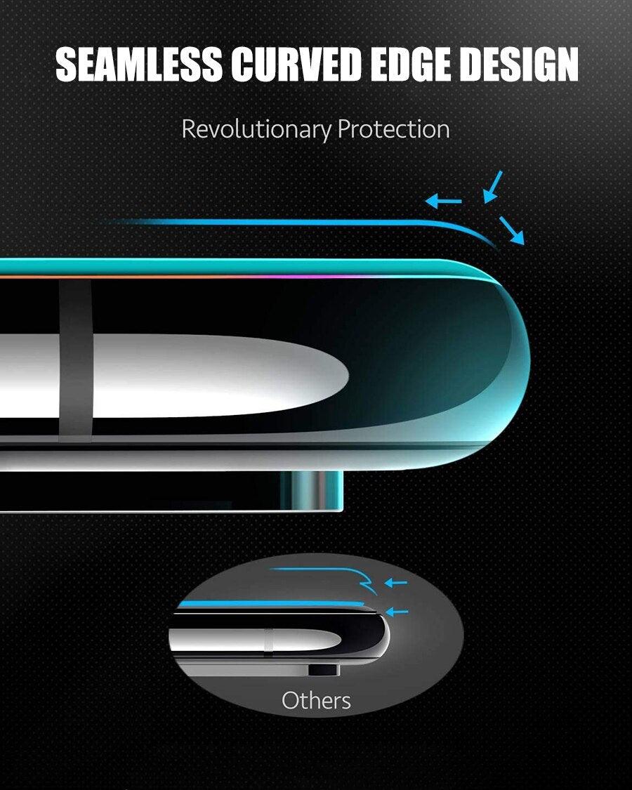 Verre Trempé Incurvé 5D 9H pour iPhone X XR XS 11 12 13 14 Pro Max 6 6S 7 8 Plus SE Mini Film de Protection d'écran Complet Dureté 9H Sans Bulles Installation Facile Film Protecteur d'écran
