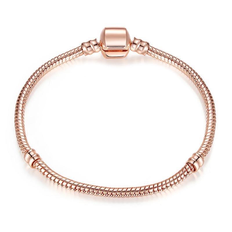 Bracelet fin chaîne serpent couleur argent, de luxe, moderne et de haute qualité, authentique, compatible avec les charms européens pour femmes, avec cœur et étoile