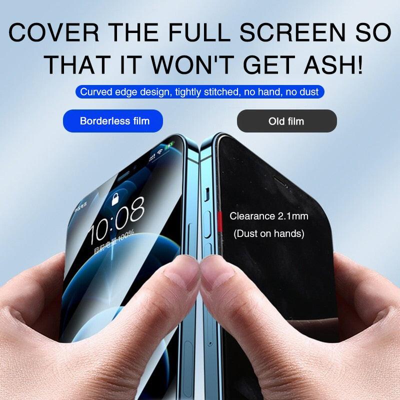 Verre de protection intégral 4K HD pour iPhone 11 12 13 14 PRO MAX, protecteur d'écran en verre trempé pour iPhone 14 Plus X XR, film de verre trempé avec clarté HD, toucher précis, absorbant les chocs