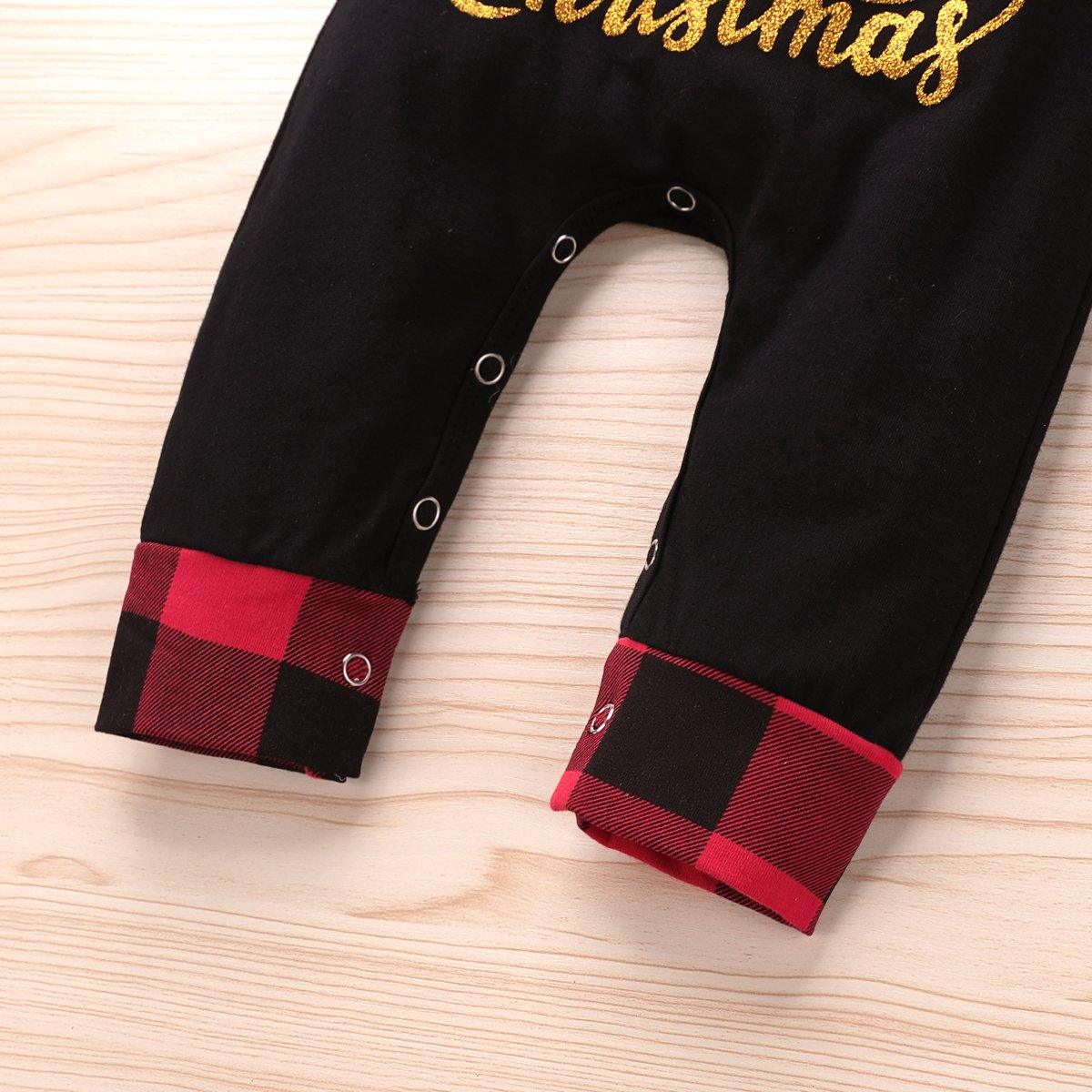 Combinaison de Noël à manches longues pour bébé nouveau-né, barboteuse pour garçons et filles, tenue de bébé avec motif de vacances pour bébés garçons et filles