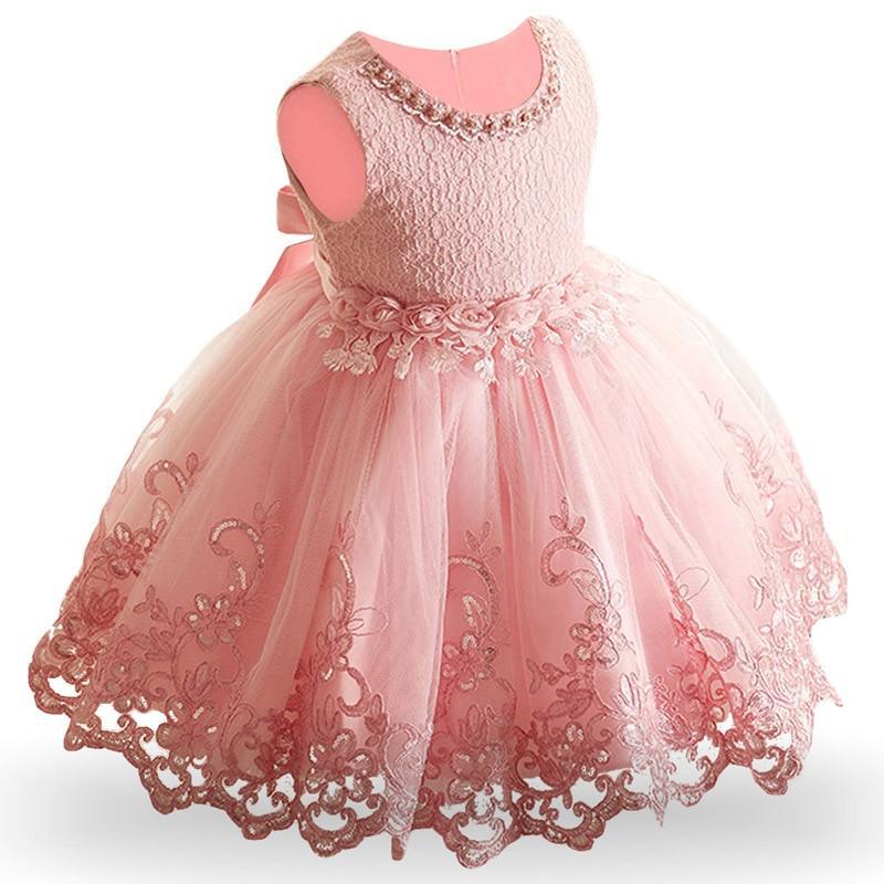 Robe de Noël moderne de luxe pour bébé fille, avec nœud, pour le 1er anniversaire de bébé.
