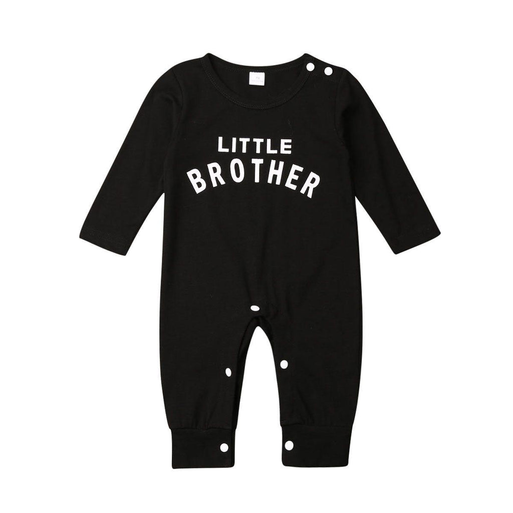 Bébé nouveau-né Filles Garçons Haut Barboteuse Combinaison Cache-couche Tenues Confortables Avec Texte Petit Frère Pour Garçons