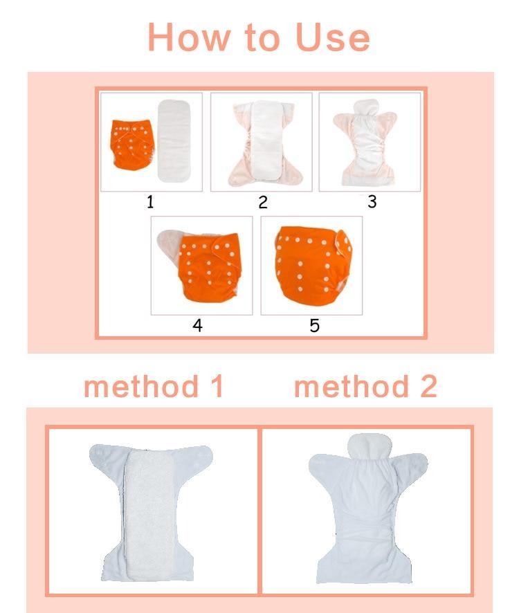 Lot de 4 couvre-couches lavables, écologiques et réglables pour bébés et enfants, en tissu imprimé réutilisable