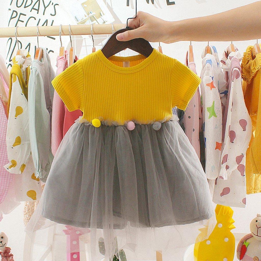 Robes de princesse décontractées en tulle patchwork pour bébés filles, nouvelle mode printemps
