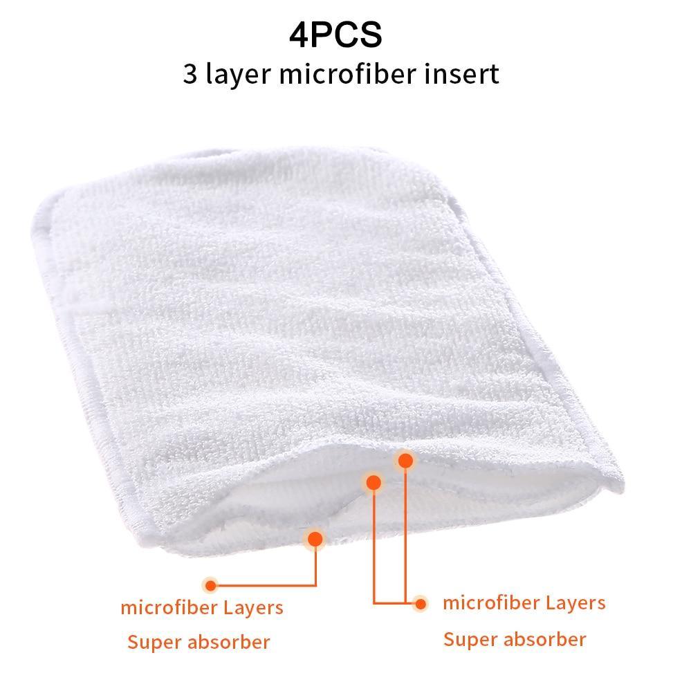 Lot de 4 couvre-couches lavables, écologiques et réglables pour bébés et enfants, en tissu imprimé réutilisable