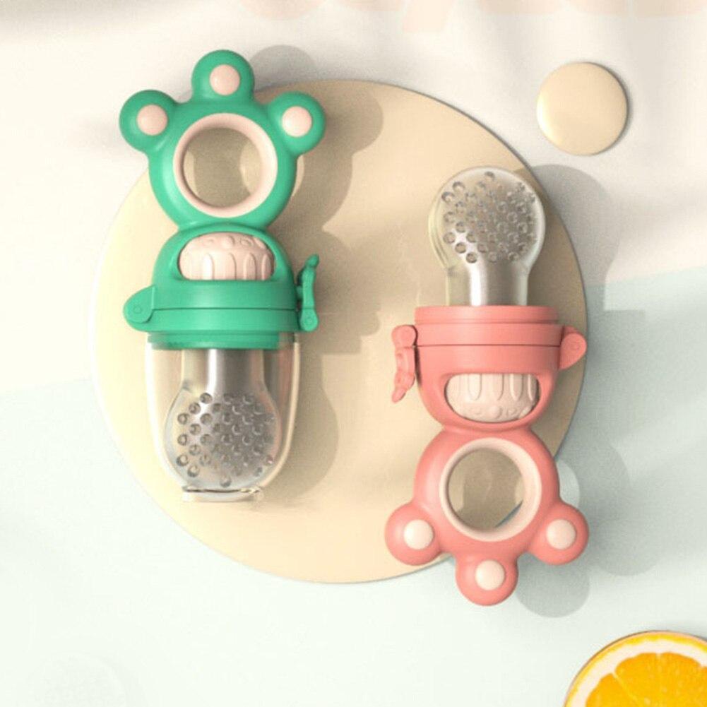 Tétine d'alimentation pour bébé avec joint rotatif moderne, antidérapante, sans BPA, sac à mordre pour aliments frais, jouet de dentition en silicone souple pour bébés et enfants