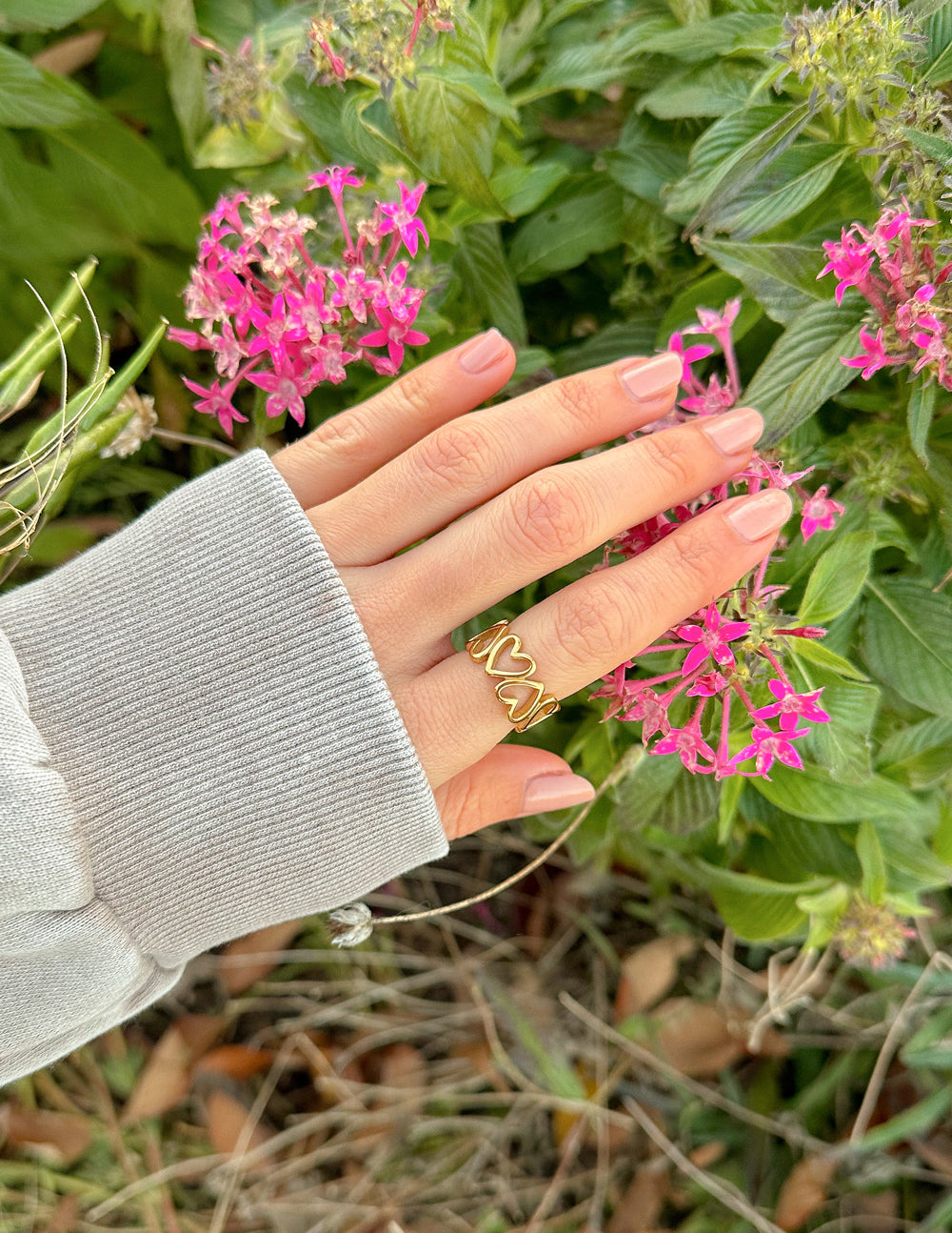 Bague Chaîne Cœur