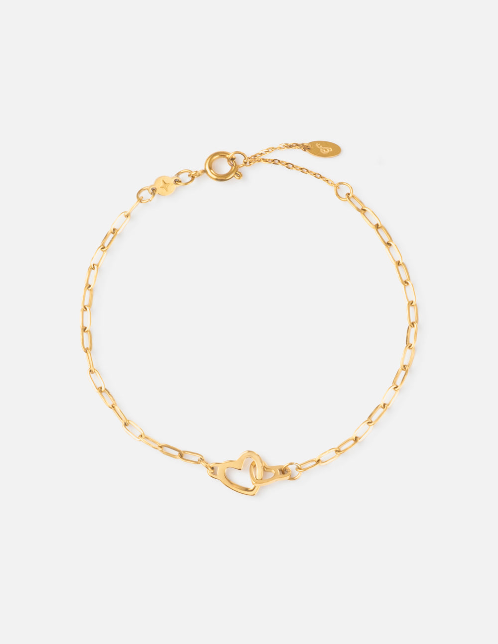 Bracelet chaîne trombone cœur