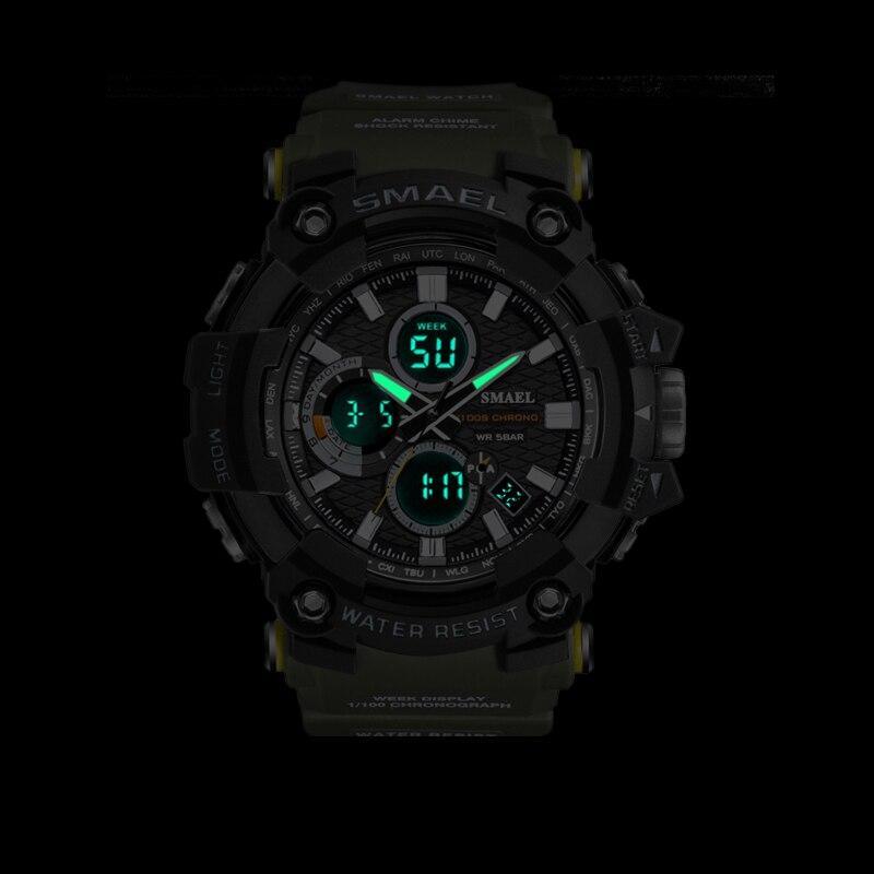 Montres de sport pour hommes Montre militaire de luxe de marque Montre à quartz homme étanche 50 m Antichoc Numérique Whats Relogio Masculino