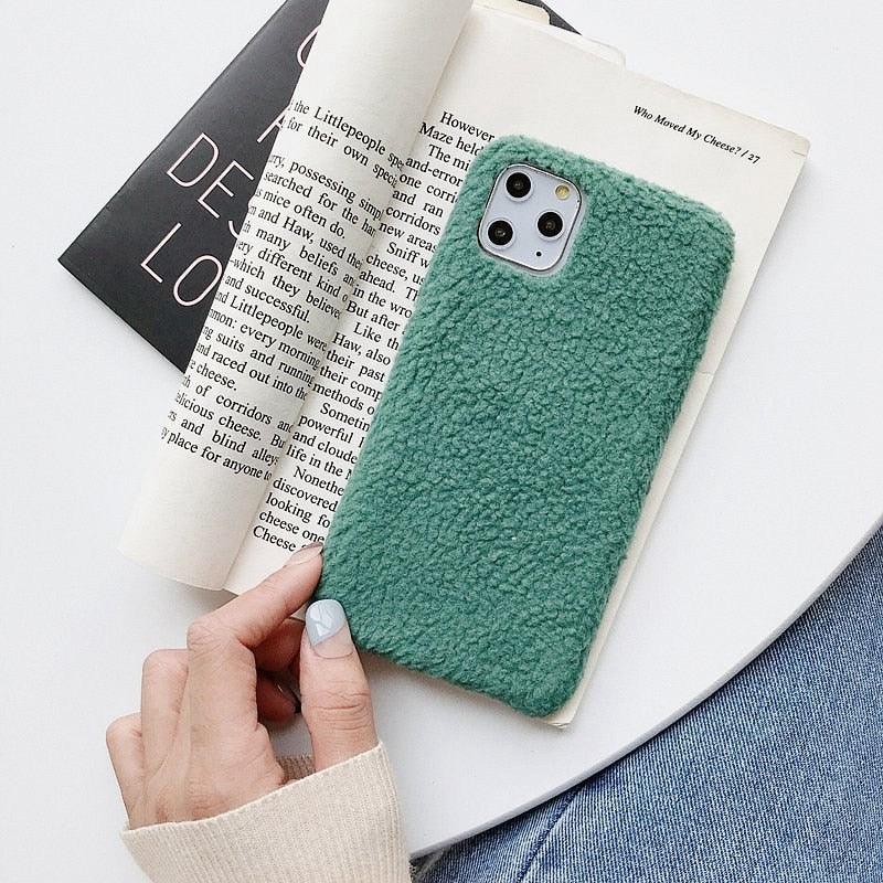 Étui cadeau tendance pour femme pour iPhone Xs Max Xr X 11 Pro Max Se Housse Douce et Chaude en Fourrure pour iPhone 6 7 8 Plus Coque Souple en Silicone Flexible et Duveteuse Antichoc pour iPhone