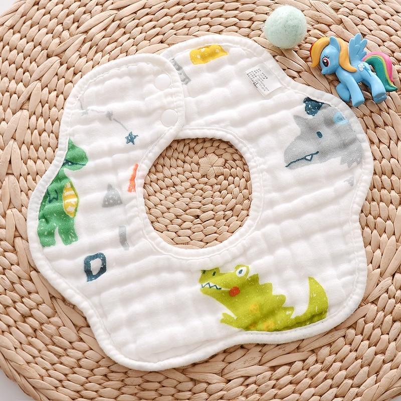 Bavoir unisexe 360° en gaze 8 épaisseurs pour bébé et enfant, serviette anti-bave pour nouveau-né et nourrisson