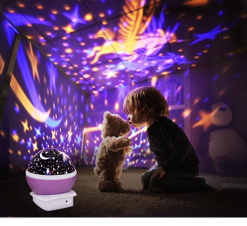 Lampe de projection LED ciel étoilé pour chambre de bébé et d'enfant, lumière intéressante, lampe moderne