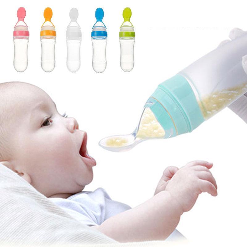 Biberon compressible avec cuillère pour bébé, bouteille de lait, entraîneur d'alimentation pour bébé, complément alimentaire pour bébé.
