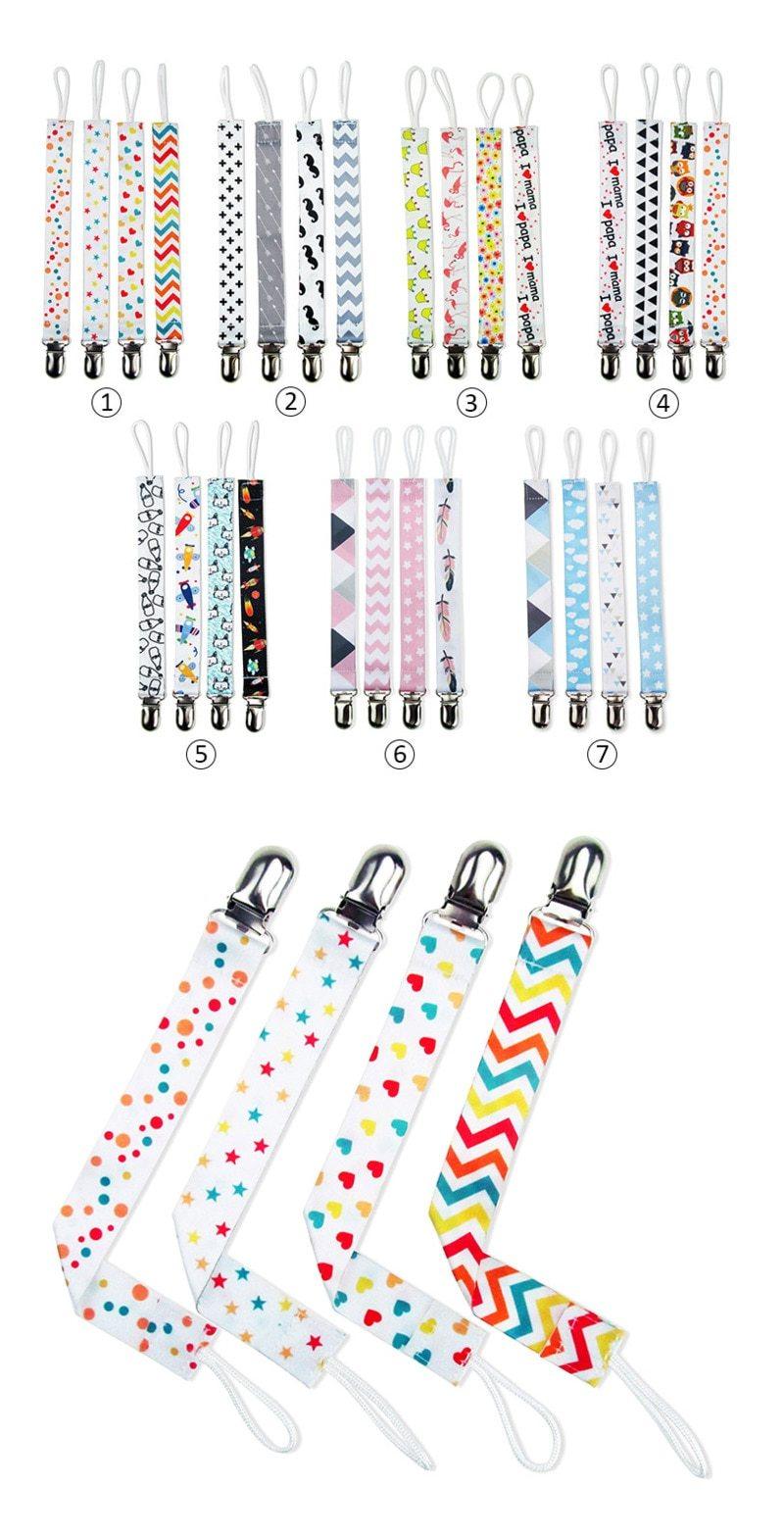 Lot de 4 attaches-sucettes pour bébés, anneaux de dentition, attache-tétine pour bébés et jeunes enfants