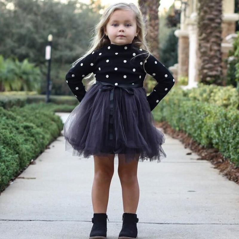 Robes de fête pour bébés et petites filles modernes et élégantes, style princesse, à pois, en tulle, pour nouveau-nés