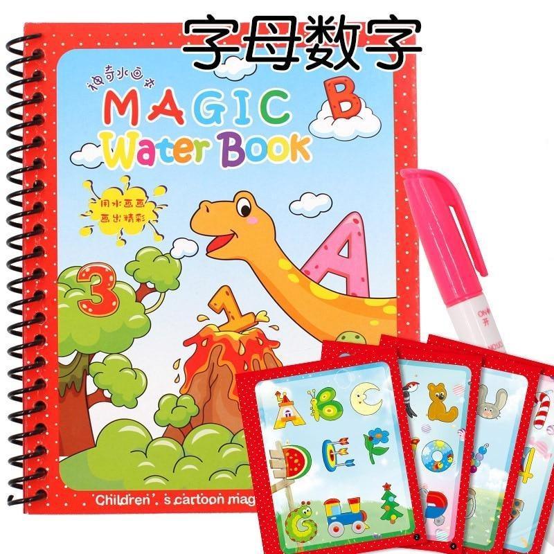 Tableau de dessin Montessori pour l'éducation précoce des enfants, livre de coloriage, gribouillage et stylo magique, livre de dessin à l'eau magique