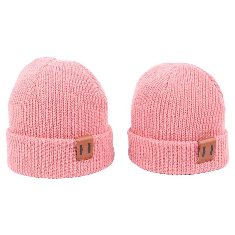 Bonnet d'hiver chaud pour bébé, tricoté pour enfants, bonnets pour filles et garçons, bonnet pour bébé et parent