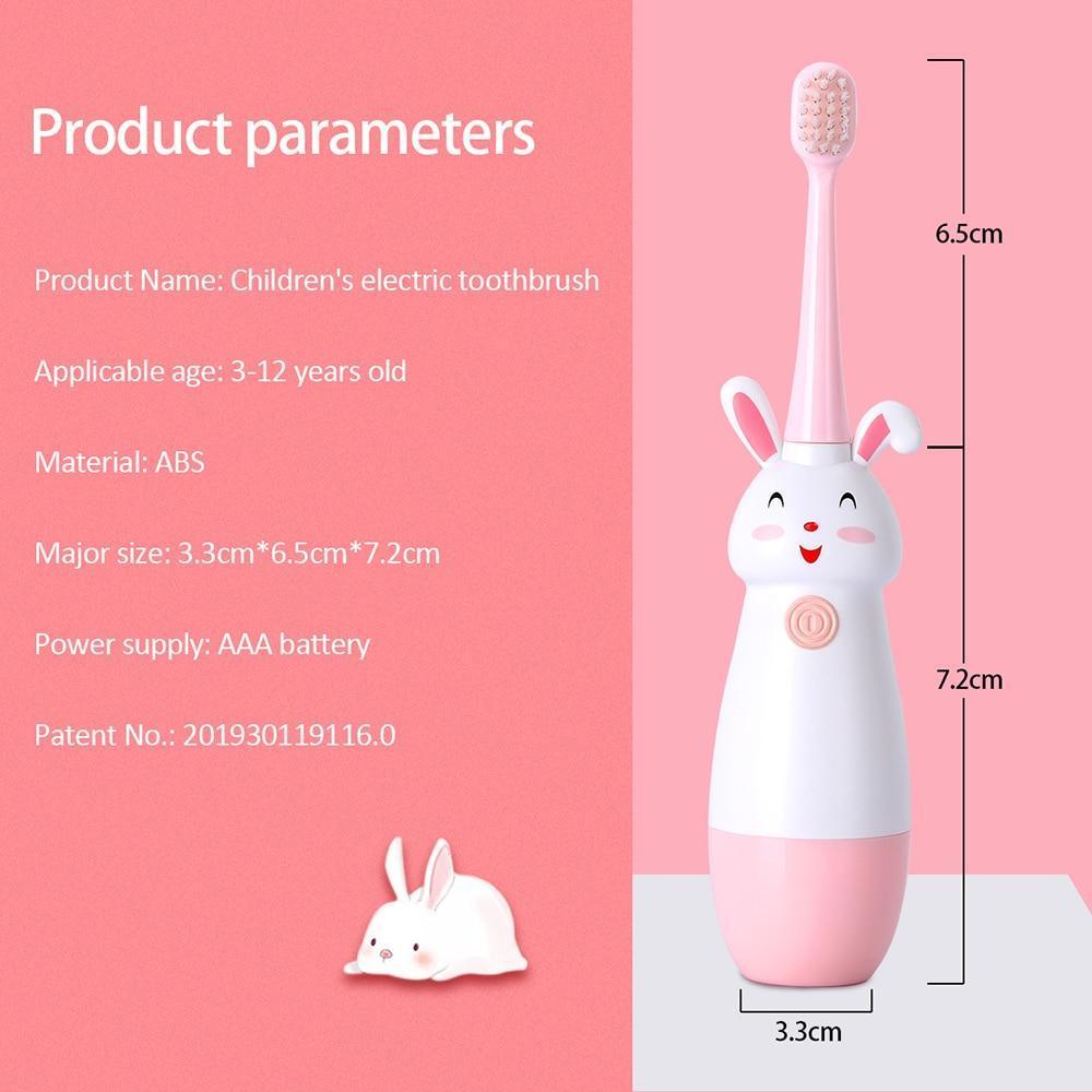 Nouvelle brosse à dents électrique à motif de dessin animé, brosse à dents électrique pour enfants avec tête de rechange souple, brosse à dents vibrante pour garçons et filles de 3 à 13 ans, étanche IPX7, cadeau de Noël pour enfants