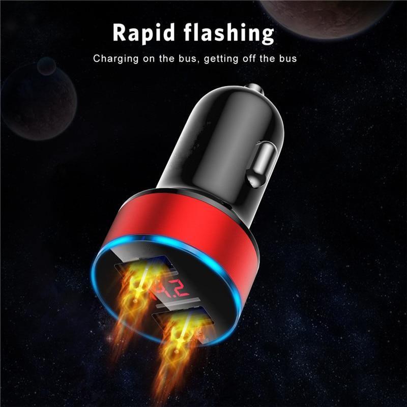 Chargeur de voiture universel Mini 3.1A avec écran LED et adaptateur USB pour téléphone
