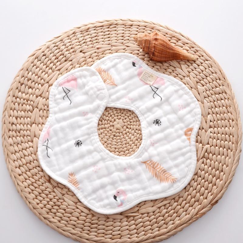 Bavoir unisexe 360° en gaze 8 épaisseurs pour bébé et enfant, serviette anti-bave pour nouveau-né et nourrisson