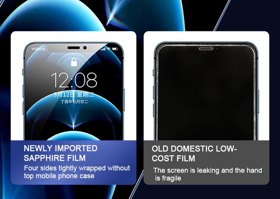 Verre de protection intégral 4K HD pour iPhone 11 12 13 14 PRO MAX, protecteur d'écran en verre trempé pour iPhone 14 Plus X XR, film de verre trempé avec clarté HD, toucher précis, absorbant les chocs