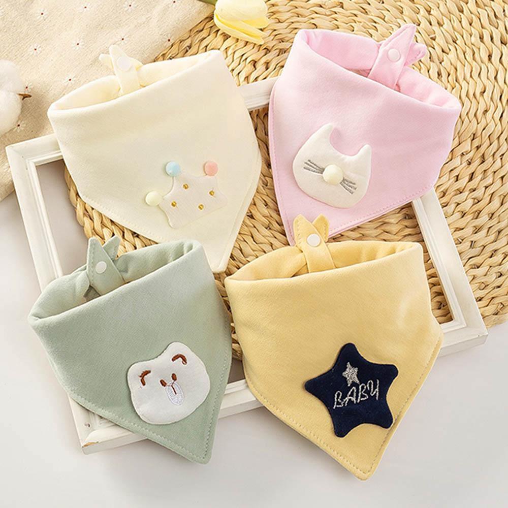 Bavoirs pour bébé, bavoirs triangulaires en double coton, serviette de salive de dessin animé, tablier d'alimentation pour bébés garçons et filles, bavoir en coton pour enfants