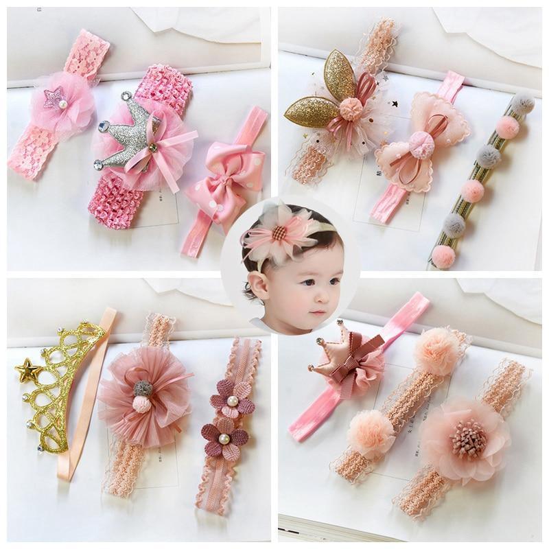 Bandeau Bébé Luxe Moderne Couronne Fleur Nœuds Bandeau Cheveux Bébé Fille Bandeaux Nouveau-né Accessoires Cheveux Bandeau Élastique Bébé