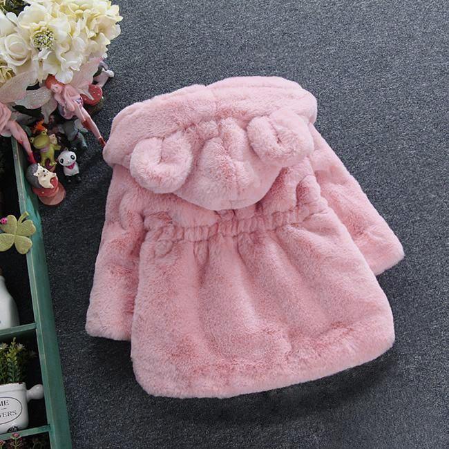 Bébé Fille Style Designer Moderne Veste à Capuche Mignonne Épaisse Chaude Douce Manteau pour Tout-Petits Pour Enfants