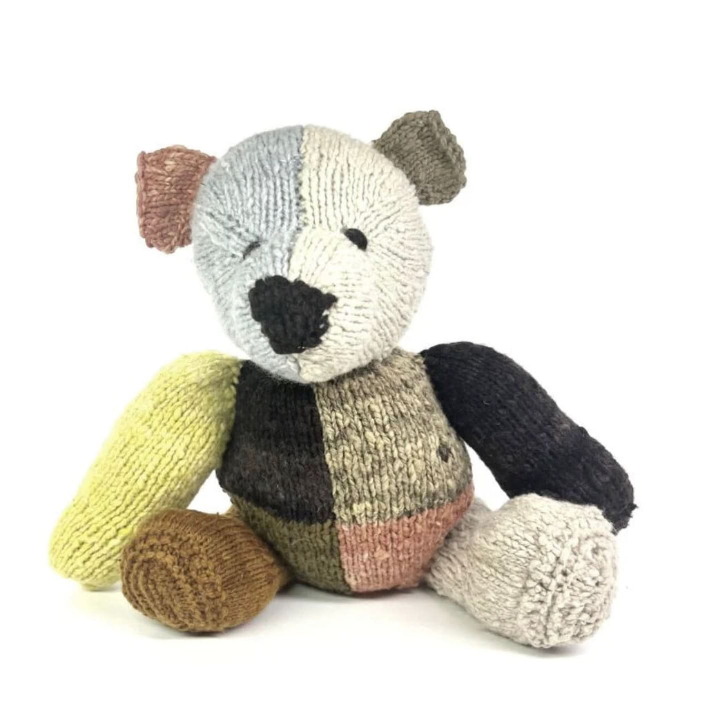 Doudou en maille tricotée | Dee l'ours en patchwork