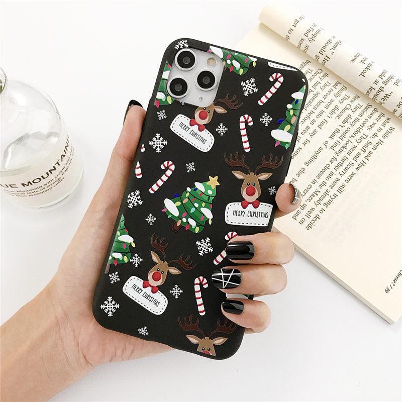 Coque de téléphone de Noël avec un beau Père Noël pour iPhone 13 14 12 11 Pro Max Mini 14Plus Housse souple en silicone Coque de téléphone mobile de Noël en silicone Coque de protection Coque confortable pour iPhone