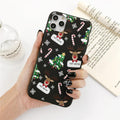 Coque de téléphone de Noël avec un beau Père Noël pour iPhone 13 14 12 11 Pro Max Mini 14Plus Housse souple en silicone Coque de téléphone mobile de Noël en silicone Coque de protection Coque confortable pour iPhone