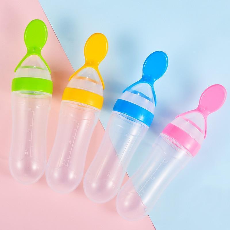 NOUVEAU Biberon Cuillère avec Cuillère en Silicone Nouveau-né Nourrisson Cuillère à Pression Biberon d'alimentation Supplémentaire pour Tout-petit pour Enfants et Bébé