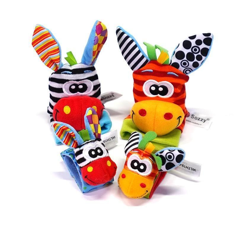 Chaussettes Modernes pour Bébé, Jouets en Peluche, Hochets de Poignet en Forme d'Insectes de Jardin, Jouets Éducatifs Mignons aux Couleurs Vives pour Enfants